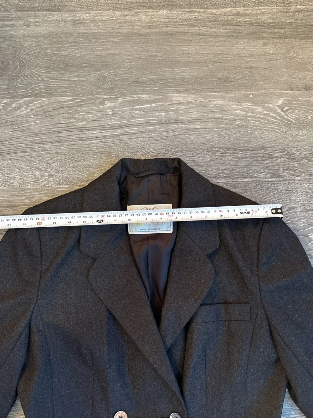 Vintage Aquascutum Made in England Pure Wool Double Breasted Blazer - Picture 7 of 10